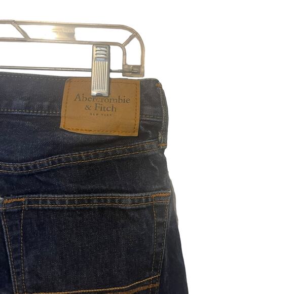Abercrombie & Fitch Size 28 X 30 Dark Wash Button Fly The AF Slim Straight Jeans - Picture 7 of 12